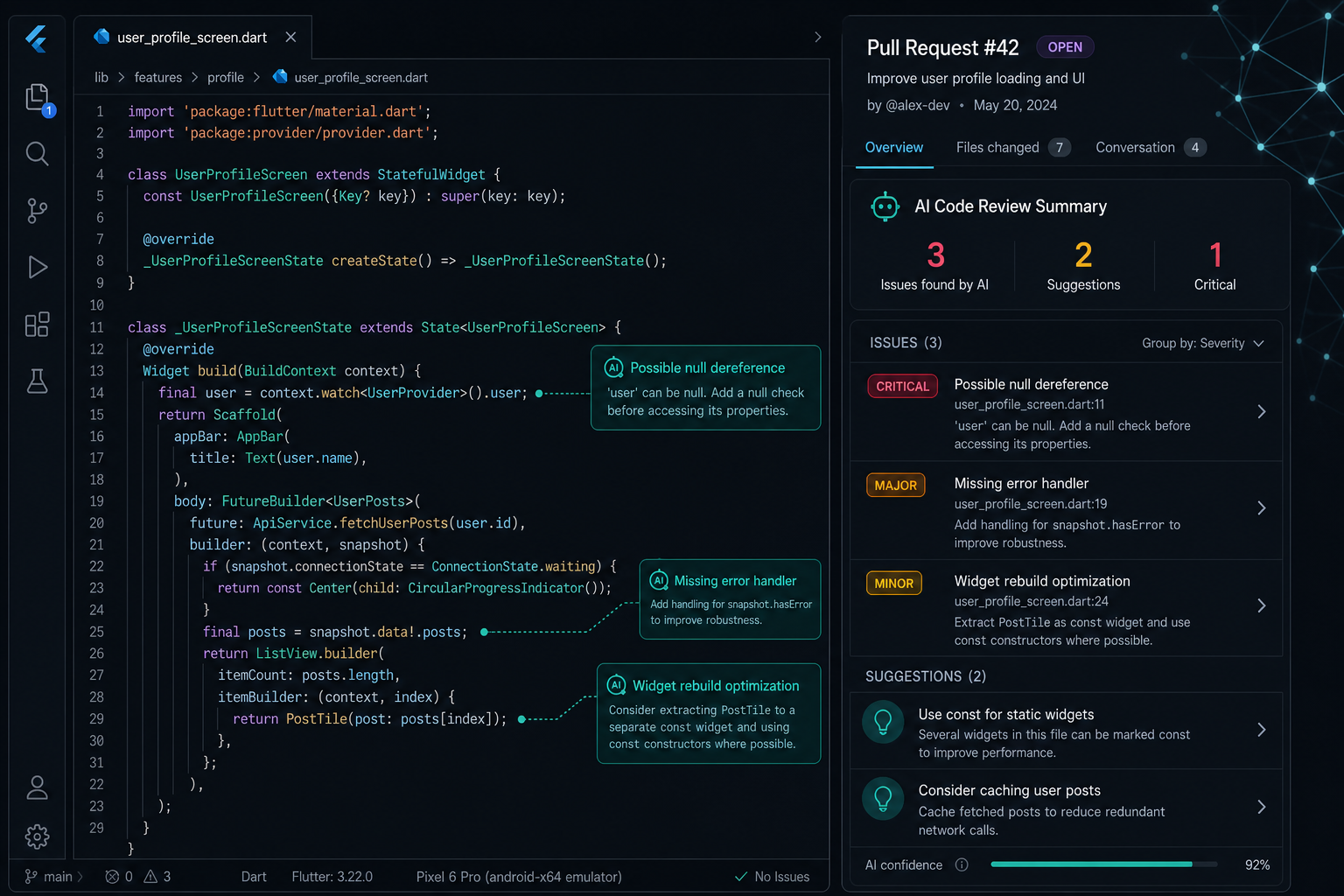 AI-Assisted Code Review for Flutter